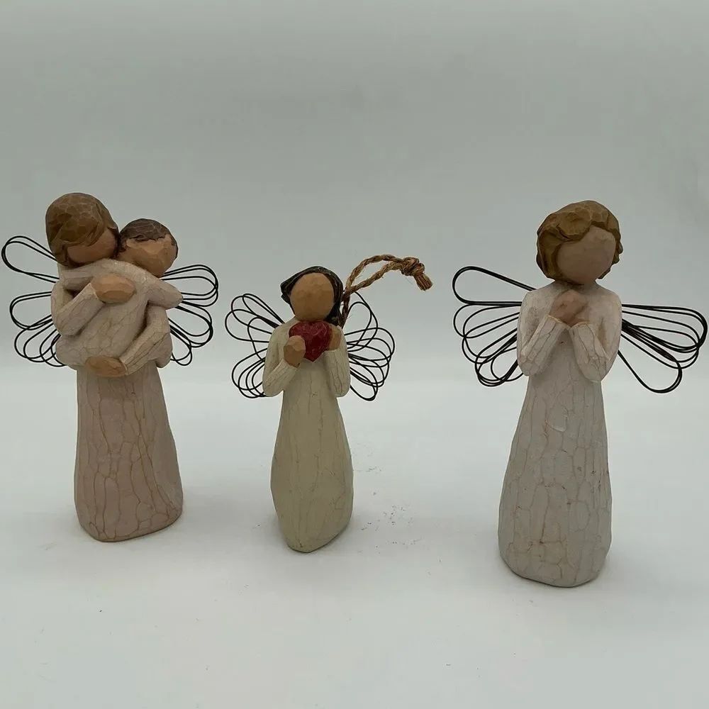 Set of Three Angel Willow Tree Figurines